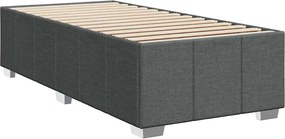 vidaXL Κρεβάτι Boxspring με Στρώμα Σκούρο Γκρι 100x200 εκ. Υφασμάτινο