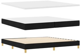 vidaXL Κρεβάτι με ελατήρια με στρώμα Μαύρο 200 x 200 cm ύφασμα