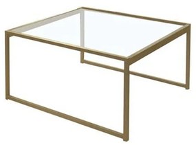Τραπεζάκι Σαλονιού Toledo ΕΜ521 60x60x55cm 60x60cm Gold-Glass Metal, Glass