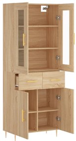 vidaXL Ντουλάπι Sonoma δρυς 69,5 x 34 x 180 εκ. από Επεξεργασμένο Ξύλο