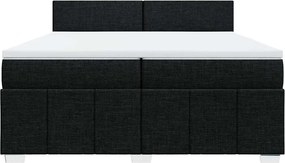 vidaXL Κρεβάτι Boxspring με Στρώμα Μαύρο 200x200 εκ. Υφασμάτινο