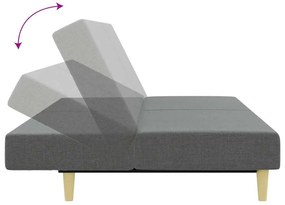 vidaXL Καναπές Κρεβάτι Διθέσιος με Υποπόδιο Σκούρο Γκρι Υφασμάτινος
