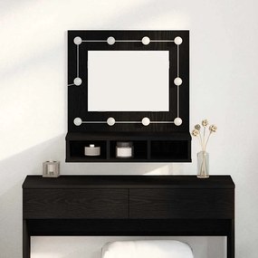 vidaXL Ντουλάπα Καθρέφτη με ράφι Μαύρη δρυς 62 x 31.5 x 62 εκ.