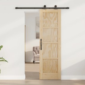 vidaXL Συρόμενη Πόρτα με Σετ Εξαρτημάτων 'ORKDAL' Συμπαγές Ξύλο Πεύκου