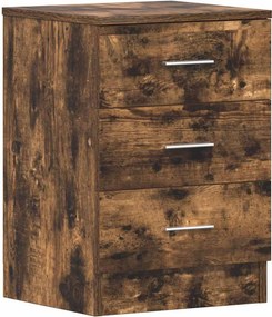 vidaXL Κομοδίνα 2 Τεμ. Καπνιστή Δρυς 38x35x56 εκ. από Επεξεργ. Ξύλο