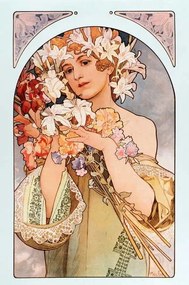 Αναπαραγωγή Poster “The flower”, Mucha, Alphonse Marie