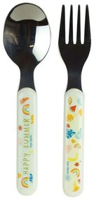 Κουτάλι & Πιρούνι Παιδικό (Σετ 2Τμχ) Fruity's 006101 3x13,5cm Multi Ango 2 τμχ Polypropylene
