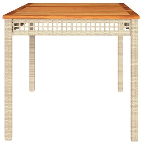 vidaXL Τραπέζι Κήπου Μπεζ 140x80x75 εκ. Συνθετικό Ρατάν / Ξύλο Ακακίας