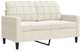 vidaXL Σετ Σαλονιού 2 Τεμ. Κρεμ Βελούδινο με Μαξιλάρια/Στηρίγματα