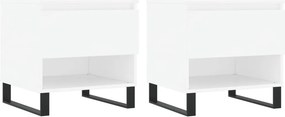 vidaXL Τραπεζάκια Σαλονιού 2 τεμ. Λευκά 50x46x50 εκ Επεξεργασμένο Ξύλο