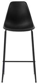 Καρέκλες Μπαρ 2 τεμ. Μαύρες Πλαστικές - Μαύρο