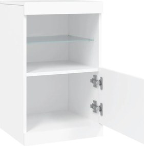 vidaXL Μπουφές με Φώτα LED Λευκός 41 x 37 x 67 εκ.