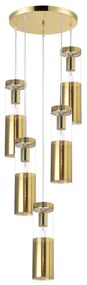 Φωτιστικό Οροφής V371975PPB Gold Metal, Glass