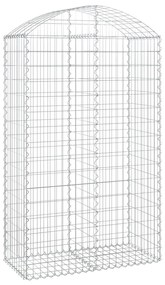 Συρματοκιβώτιο Τοξωτό 100x50x160/180εκ. από Γαλβανισμένο Χάλυβα - Ασήμι