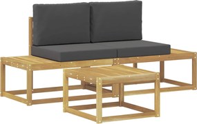 vidaXL Σειρά Καναπέ Εξωτερικού 3 pcs Άσπρο και Ανθρακί Πολυεστέρας