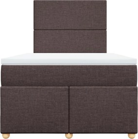 vidaXL Κρεβάτι Boxspring με Στρώμα Σκούρο Καφέ 120x190 εκ Υφασμάτινο