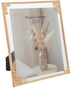 Κορνίζα Με Σχέδιο Λουλούδι 89381 20x25cm Gold Metal