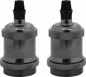 vidaXL Λαμπτήρες 2 τεμάχια γυαλιστερό μαύρο E27