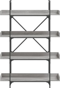 vidaXL Βιβλιοθήκη 4 Επιπέδων Γκρι Sonoma 100x33x145,5εκ. Επεξεργ. Ξύλο