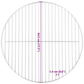 vidaXL Σχάρα Ψησίματος Στρογγυλή Ø44,5 εκ. Ανοξείδωτο Ατσάλι 304