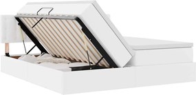 vidaXL Κρεβάτι Αποθήκης Καθαρό Λευκό 180 x 200 cm Τεχνητό Δέρμα