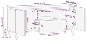 ΝΤΟΥΛΑΠΙ ΤΗΛΕΟΡΑΣΗΣ  ΑΝΟΙΧΤΟ ΓΚΡΙ 105X33,5X46CM ΜΑΣΙΦ ΞΥΛΟ MANGO 4017806