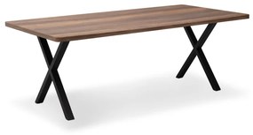 Τραπέζι Jeremy Megapap Mdf - μεταλλικό χρώμα καρυδί 200x100x75εκ. - 0212177