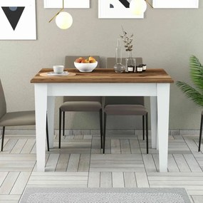 Τραπέζι κουζίνας Λευκό / Δρυς 110x72x75 cm - Καρυδιά 5