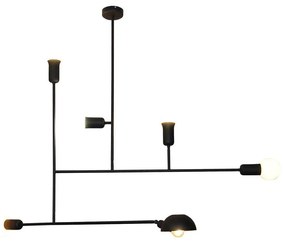 Φωτιστικό Οροφής Κρεμαστό Led HL-3525-6 77-3814 Rodney Black Homelighting Metal
