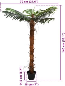 vidaXL Τεχνητό Δέντρο Cocuspalm Πράσινο 70 x 18 x 140 εκ