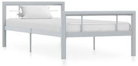 vidaXL Πλαίσιο Κρεβατιού Γκρι / Λευκό 90 x 200 εκ. Μεταλλικό