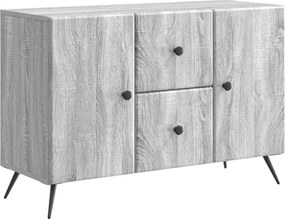 VidaXL Πλαϊνό γραφείο με συρτάρι Γκρι Sonoma 89 x 34,5 x 60 εκ.