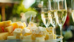 Σετ των 2 Intra Συλλεκτικό Ξύλινο Παζλ Plywood 4mm - Πιάτο με φέτες τυριού και ποτήρια κρασιού Σε Ξύλινο Κουτί - Διαστάσεις: 10x10 cm – 25 κομμάτια