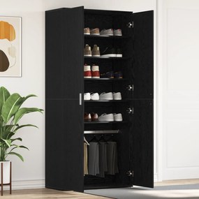 vidaXL Ντουλάπα Παπουτσιών Μαύρης Βελανιδιάς 80x39x180 εκ. Ξύλινη
