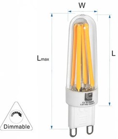 Adeleq Led Λάμπα Cog Κεραμικό G9 3.5W Ντιμαριζόμενο Θερμό 13-9135009
