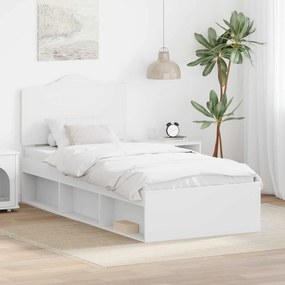 vidaXL Σκελετός Κρεβατιού Λευκό 90 x 190 cm Στερεά ξυλεία πεύκου