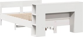 vidaXL Κρεβάτι Βιβλιοθήκη Χωρίς Στρώμα 140x200 εκ Μασίφ Ξύλο Πεύκο