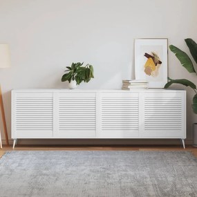 vidaXL Πορτάκια με Περσίδες 4 Τεμ. Λευκά 61,5x59,4εκ Μασίφ Ξύλο Πεύκου