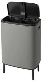 Κάδος Brabantia Bo Touch Hi 1001266, 2x30 l, Στεγανή εφαρμογή στον τοίχο, Ρύθμιση ποδιού, Ορυκτέλαιο με επικάλυψη, Γκρι