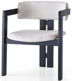 Πολυθρόνα 974NMB1770 58x49x76cm Cream-Black Ξύλο,Ύφασμα
