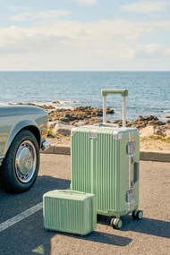 Stewehome Σετ 2 τεμαχίων βαλίτσες καμπίνας και νεσεσέρ από πολυανθρακικό λευκό 56x38x22 cm