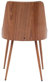Καρέκλα Korom μαύρο pu-πόδι καρυδί μέταλλο 50x58.5x78εκ 50x58.5x78 εκ.