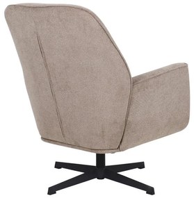 Πολυθρόνα Περιστρεφόμενη Rachel Fylliana με Μαύρη Μεταλλική Βάση και Μπέζ Ύφασμα 76x80x91,5 εκ. 76x80x91.5 εκ.