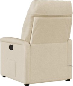 vidaXL Πολυθρόνα Ανακλινόμενη Κρεμ Υφασμάτινη