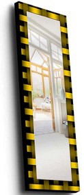 Καθρέπτης Τοίχου 755MER1180 40x120cm Black-Yellow Wallity Ξύλο,Ύφασμα