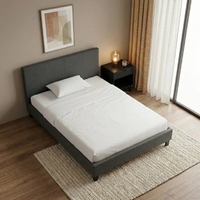 Κρεβάτι Flat Megapap υφασμάτινο χρώμα ανθρακί 120x200εκ.