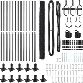 vidaXL Στύλος Περιφράξεων Γκρι 25 x 1,6 μ (36 χλστ πλέγμα)
