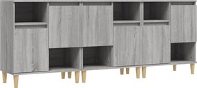 vidaXL Ντουλάπι 3 τεμ. Γκρι Sonoma 60x35x70 εκ. από Επεξεργασμένο Ξύλο