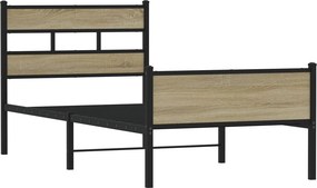 vidaXL Πλαίσιο Κρεβ. Χωρ. Στρώμα Sonoma Δρυς 90 x 190 εκ. Επεξ. Ξύλο