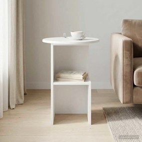 VidaXL Τραπεζάκι Πλευράς Λευκό Ø 39,5 x 55 εκ. Επεξεργασμένο Ξύλο